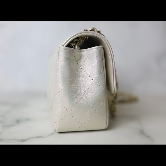 Chanel Ivory Iridescent Rectangular Mini Classic - Picture 5 of 7